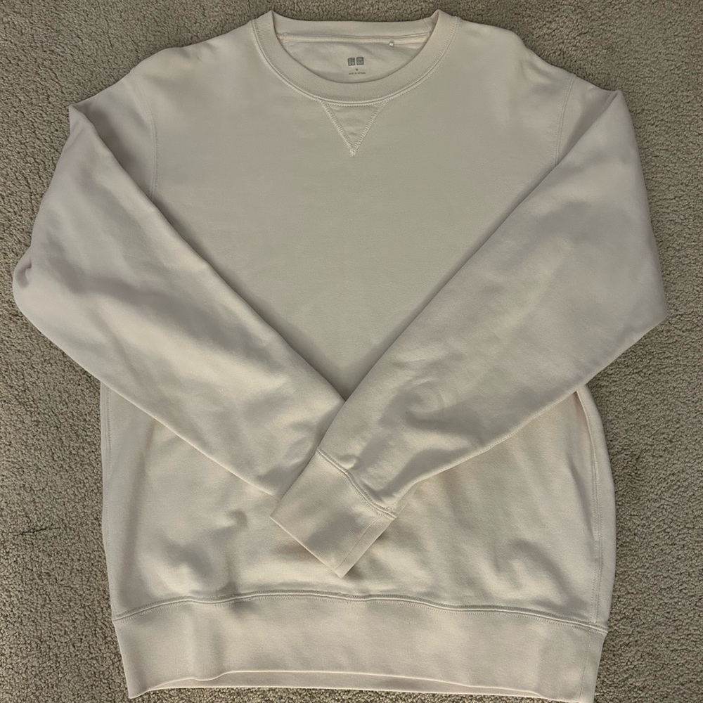 Uniqlo Men's Off-White Crewneck Sweater